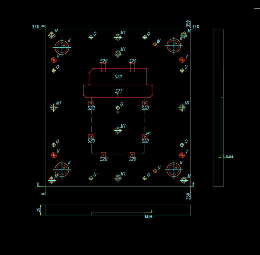 平板电脑后盖冲阳极挂点模具图缩略图